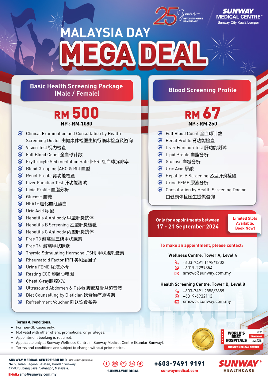 Malaysia Day Mega Deal: Health Screening Promotion